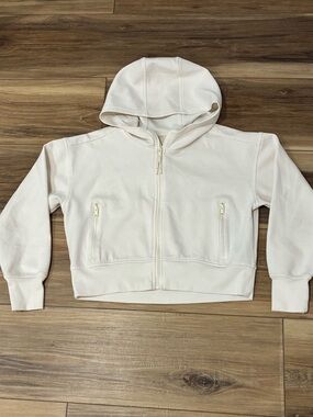 Old Navy Girls Soft and Cozy Cream Full Zip Hoodie Size 8